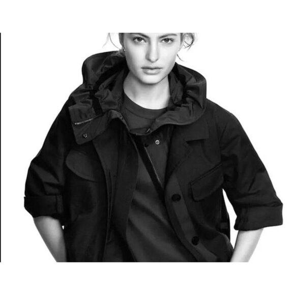 UNIQLO x‎ Jil Sander BLACK HOODED JACKET, SIZE XXS - Picture 1 of 15